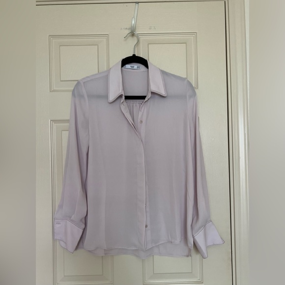 3 x Mango Buttoned Down Blouses, Blue, Sky Blue and Light Lilac, Size XS - Picture 6 of 11
